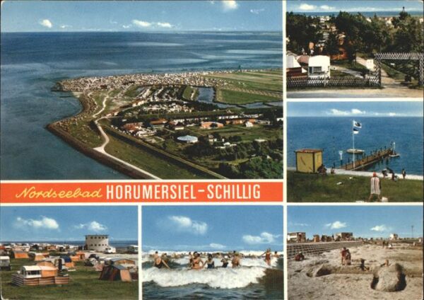 Horumersiel Fliegeraufnahme Strand Baden Camping