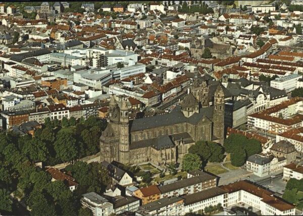 Worms Fliegeraufnahme Dom Stadtkern