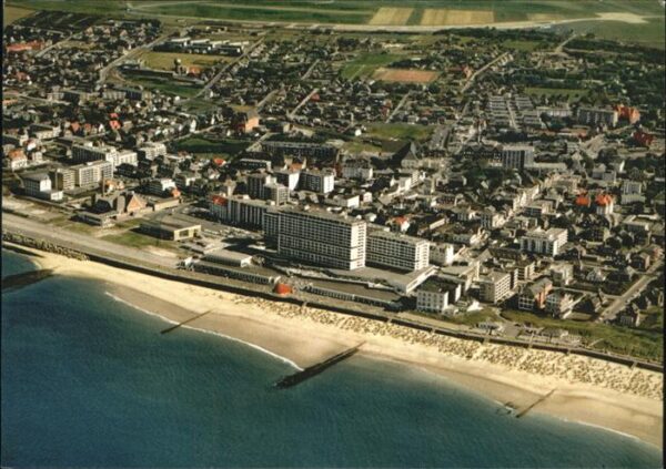 Westerland Sylt Fliegeraufnahme Strand Stadt