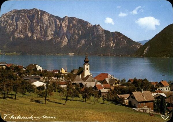 Unterach Attersee Panorama See Höllengebirge Salzkammergu