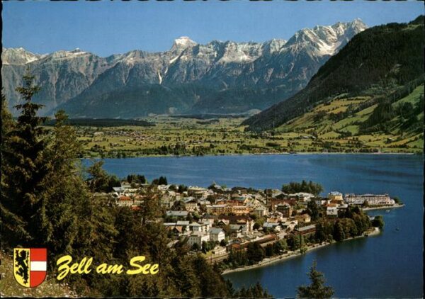 Zell See Panorama See Alpen Wappen Steinernes Me