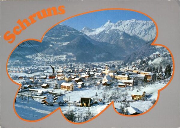 Schruns Vorarlberg Panorama Alpen im Schnee Montafon Vanda