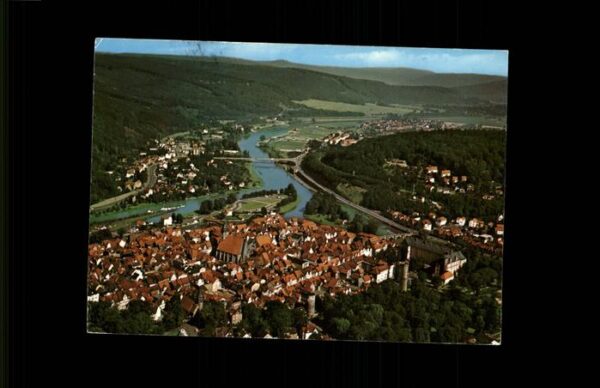 Hann. Muenden Fliegeraufnahme Panorama Fluss
