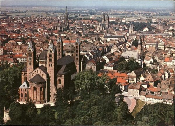 Speyer Rhein Fliegeraufnahme Kaiserdom Panorama von