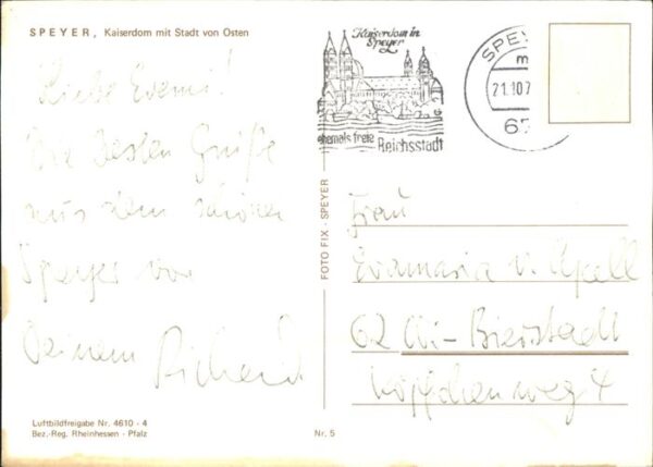 Speyer Rhein Fliegeraufnahme Kaiserdom Panorama von – Bild 2