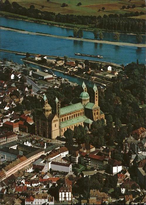 Speyer Rhein Fliegeraufnahme Panorama Rhein Kaiserdo