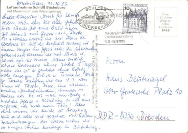 Bueckeburg Fliegeraufnahme Schloss mit Mausoleum W – Bild 2
