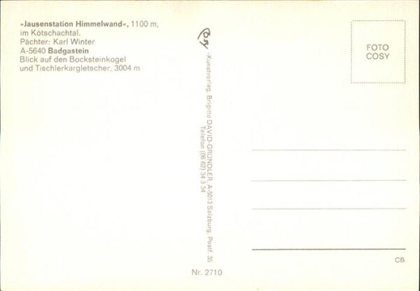 Bad Gastein Jausenstation Himmelwand Kötschachtal K – Bild 2
