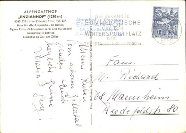 Zell Ziller Tirol Alpengasthof Enzianhof – Bild 2