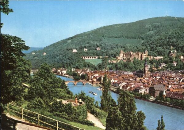 Heidelberg Neckar Panorama vom Philosophenweg