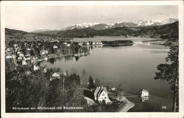 Poertschach Woerthersee Panorama mit Karawanken