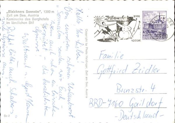 Zell See Berghotel Blaickners Sonnalm Kaminecke – Bild 2
