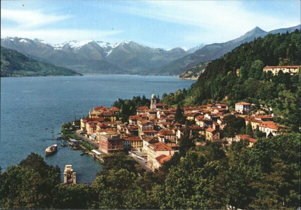Bellagio Lago di Como Ortsansicht mit Alpenpanorama