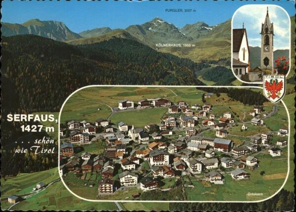 Serfaus Tirol Ortskern Kirche Komperdellgebiet Kölner