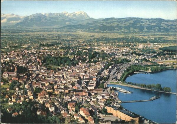 Bregenz Vorarlberg Hafen mit Säntis Appenzeller Alpen Flie