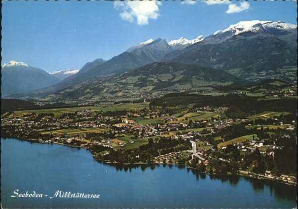 Seeboden Millstaettersee Fliegeraufnahme Alpenpanorama
