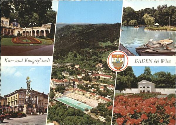 Baden Wien Blumenuhr Casino Fliegeraufnahme Therma