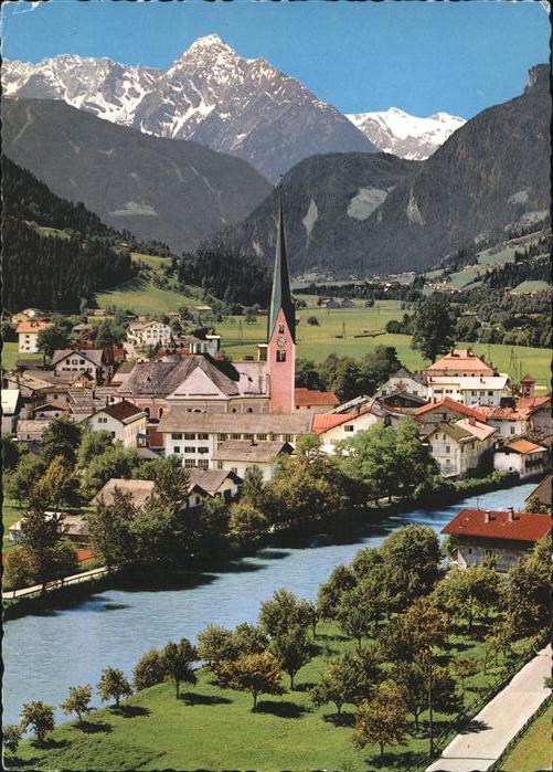 Zell Ziller Tirol Ortsansicht mit Kirche Tristner