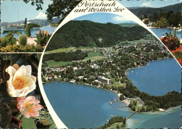 Poertschach Woerthersee Fliegeraufnahme Dampfer