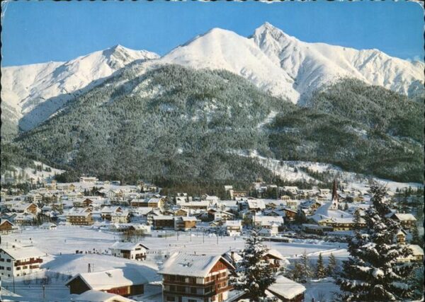 Seefeld Tirol Blick gegen Reitherspitze Wintersportpl