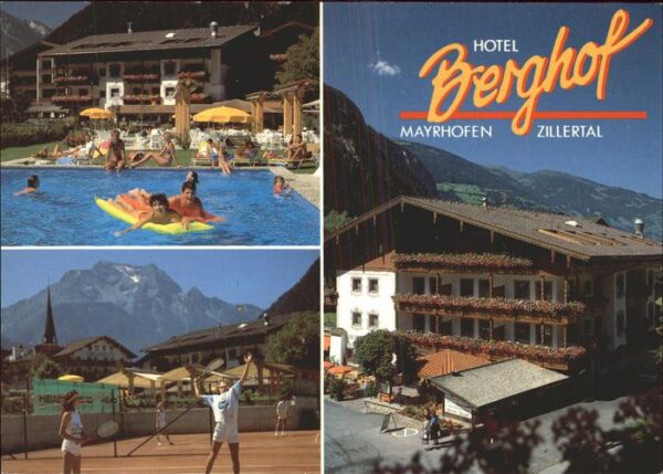 Mayrhofen Zillertal Hotel Berghof Schwimmbad Tennisplatz