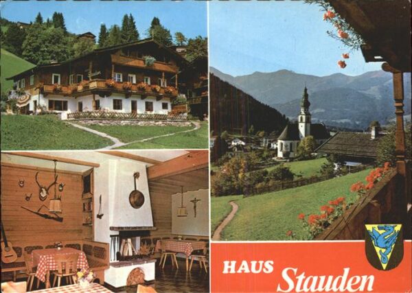 Oberau Tirol Haus Stauden Gastraum Kirche
