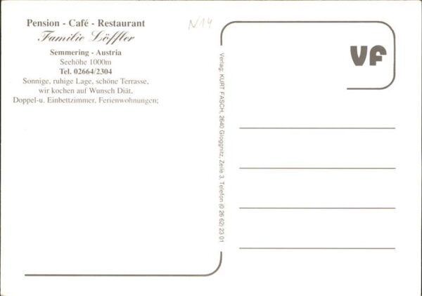 Semmering Niederoesterreich Pension Cafe Restaurant Löffler Terrass – Bild 2