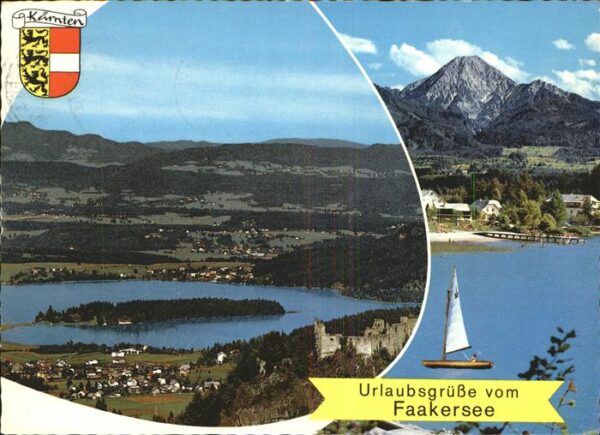 Faakersee Panorama mit Ruine Altfinkenstein Faak