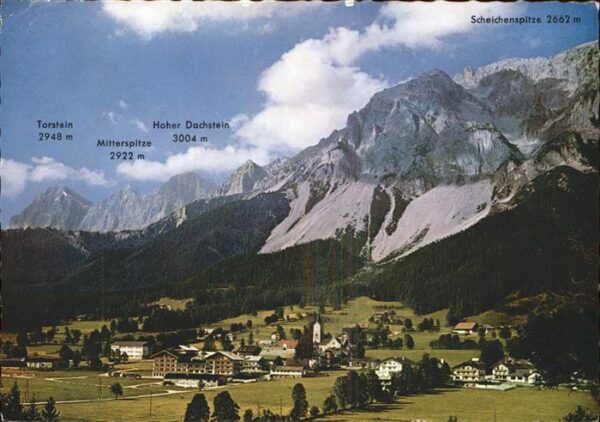 Ramsau Dachstein Steiermark Ortsblick mit Alpenpanorama