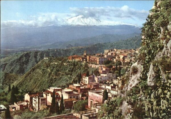 Taormina Sizilien Panorama von Monte Croce