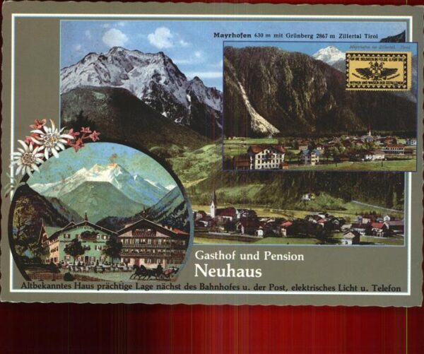 Mayrhofen Zillertal Gasthof Pension Neuhaus Panorama