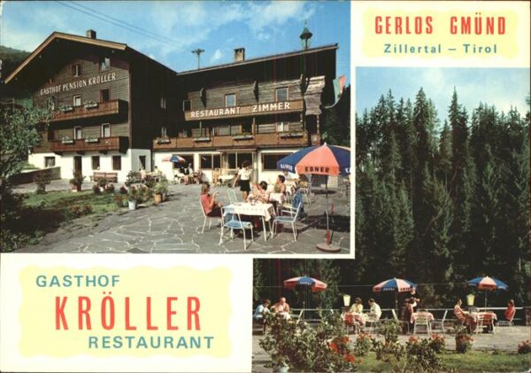Gerlos Gasthof Kröller Restaurant Terrasse