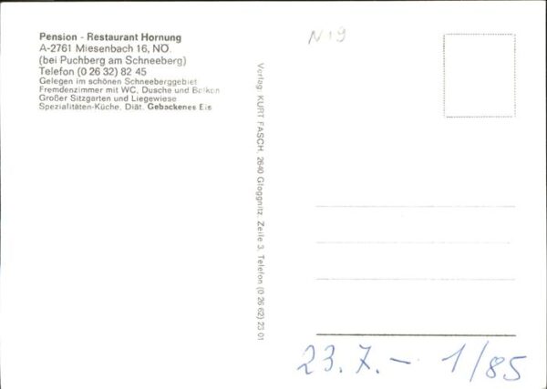 Miesenbach Niederoesterreich Pension Restaurant Hornung – Bild 2