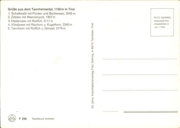 Tannheim Tirol Schattwald Zöblen Haldensee Vilsalpsee – Bild 2