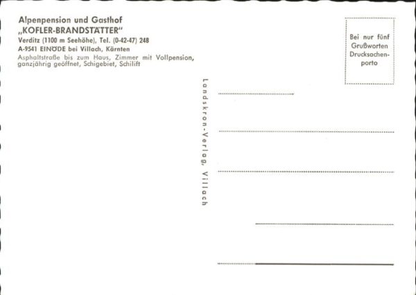 Villach Kaernten Verditz Alpenpension Gasthof Kofler-Bra – Bild 2