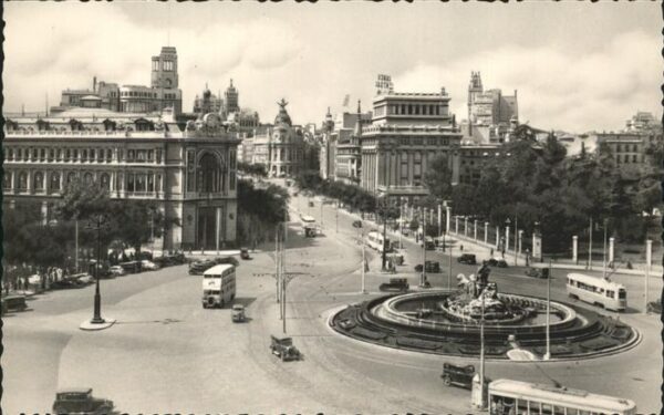 Madrid Spain La Cibeles Calle de Alcala Fuente Tranv