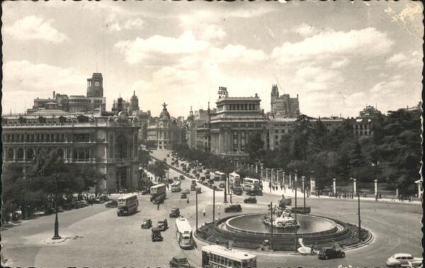 Madrid Spain La Cibeles Calle de Alcala Fuente Tranv