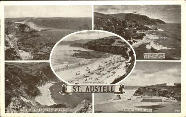 St Austell Par Bay Beach Rocky Coast at Mevagissey