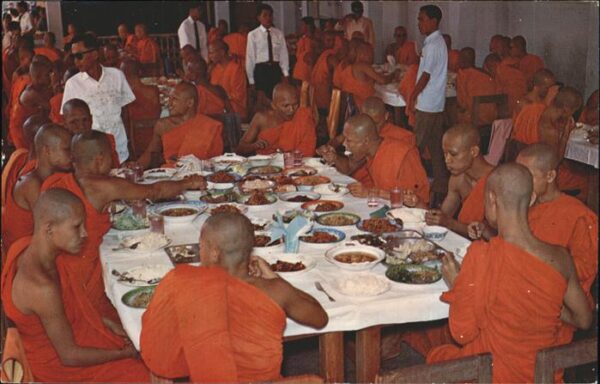 Bangkok Priests at Their Meals After The Servic