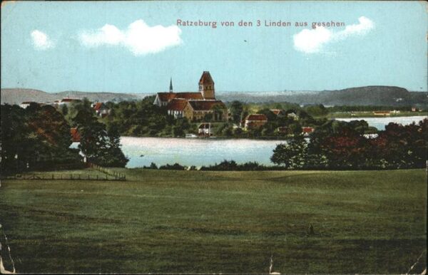 Ratzeburg Blick von den 3 Linden aus gesehen See