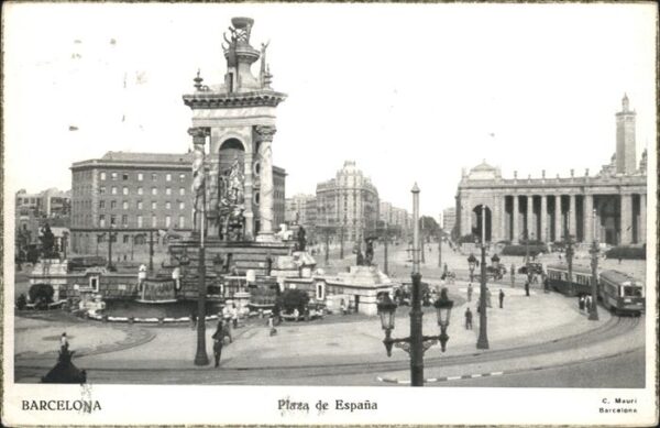 Barcelona Cataluna Plaza de Espana Tranvia Strassenbahn