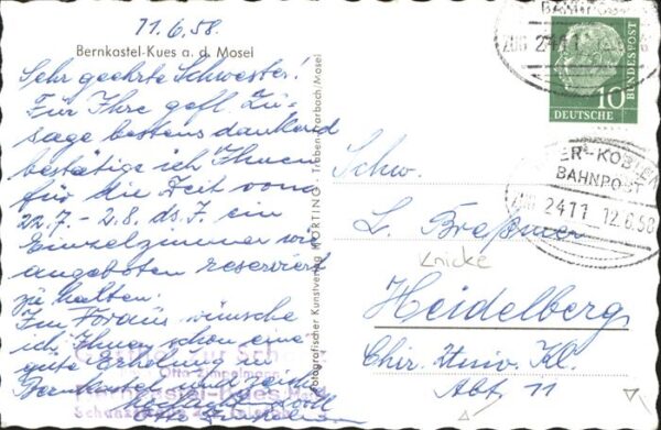 Bernkastel-Kues Partie an der Mosel Brücke Burg Ruine F – Bild 2