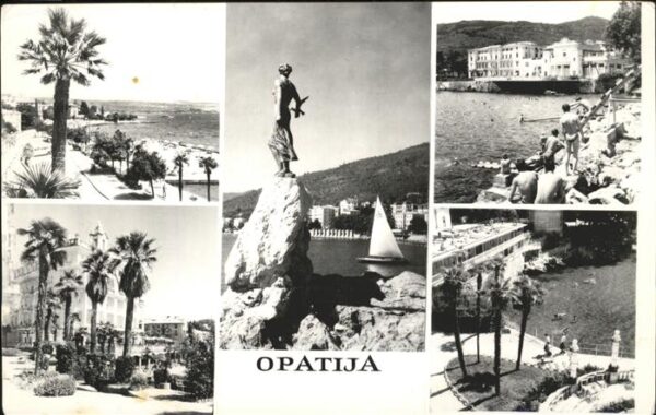 Opatija Abbazia Strand Denkmal Segelboot Promenade