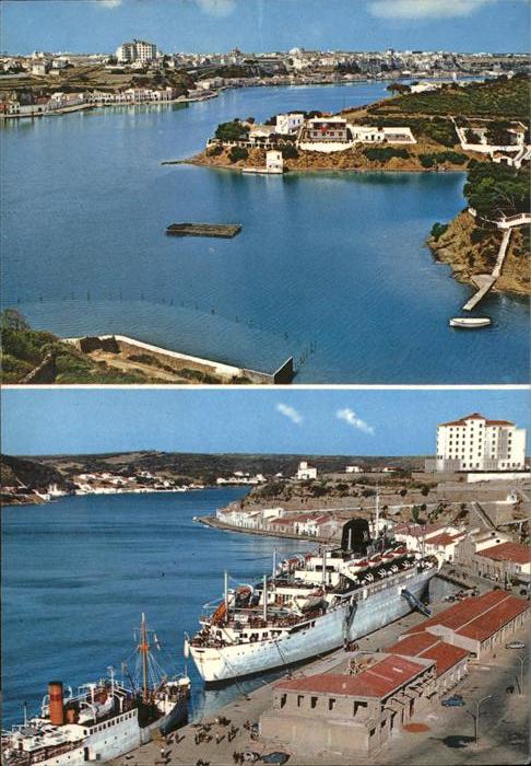 Mahon Vistas parciales del Puerto Barco Hafen