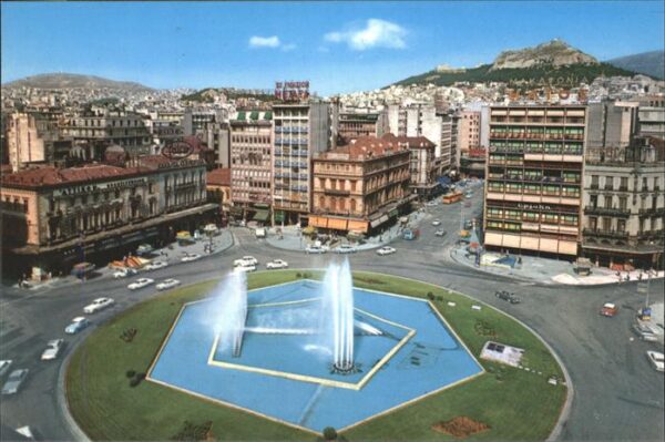 Athenes Athen Omonia Platz Fontäne