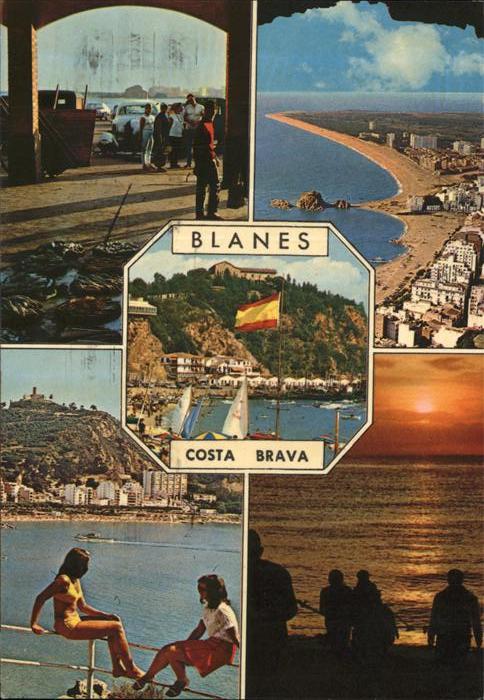 Blanes Fliegeraufnahme Strand Hafen Abendstimm