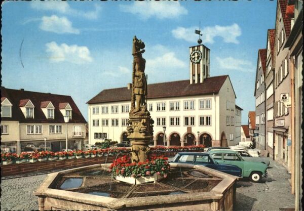 Boeblingen Marktplatz Brunnen Rathaus