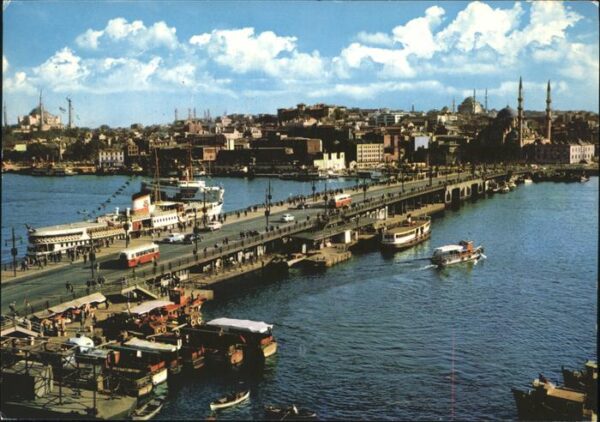 Istanbul Constantinopel Galata Köprüsü Brücke Schiff
