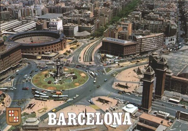 Barcelona Cataluna Fliegeraufnahme Stadt Wappen
