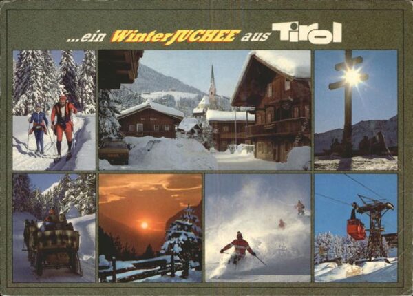 Tirol Region Seilbahn Winter Skifahrer Langlauf Kuts